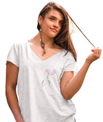 Playera Cuello V Originales Tulipan NA 01 TUL FRENTE (BLANCO) CORTE MUJER